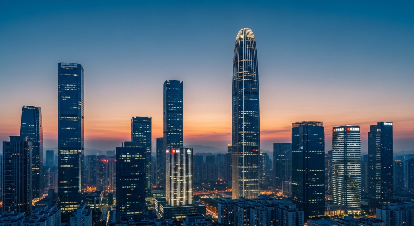 Shenzhen skyline at dusk